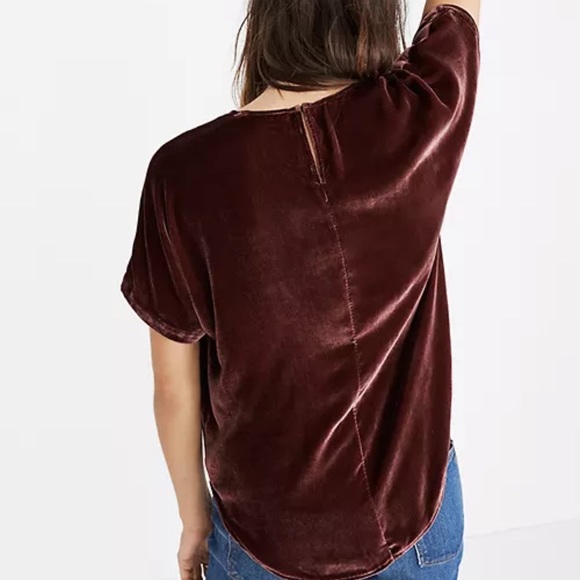 Madewell Velvet Tulip-Hem Top - Picture 3 of 8